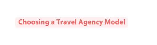 Choosing a Travel Agency Model